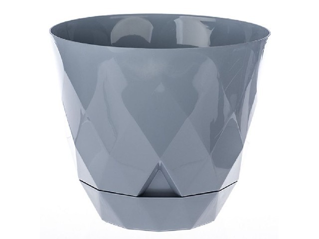 Горшок для цветов Laurel D175 мм, 2.3 л с поддоном (серый)